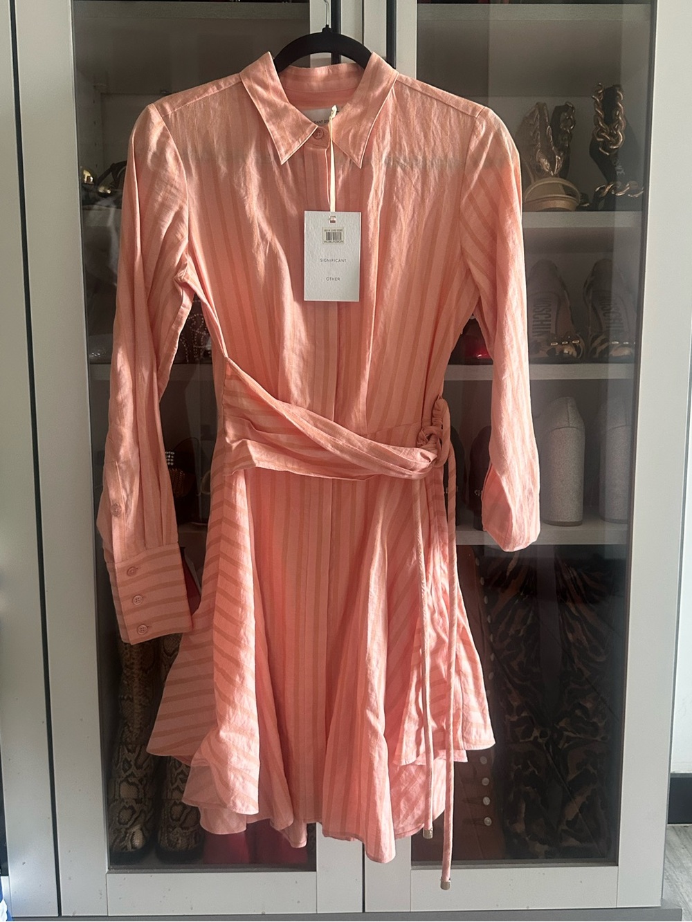 NWT $238 Significant Other Orla Striped buttoned down shirt mini dress sz US 2 - Picture 3 of 9